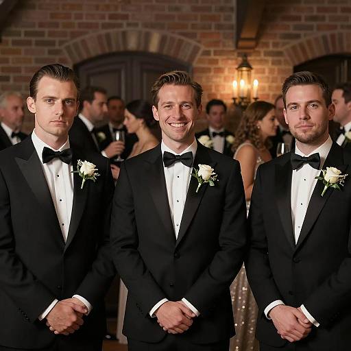 Elegant Men in Tuxedos at Celebration