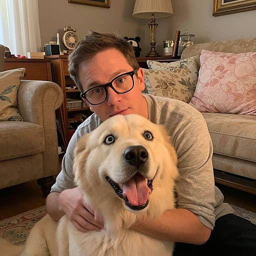 Tender Moments Between Man and Dog