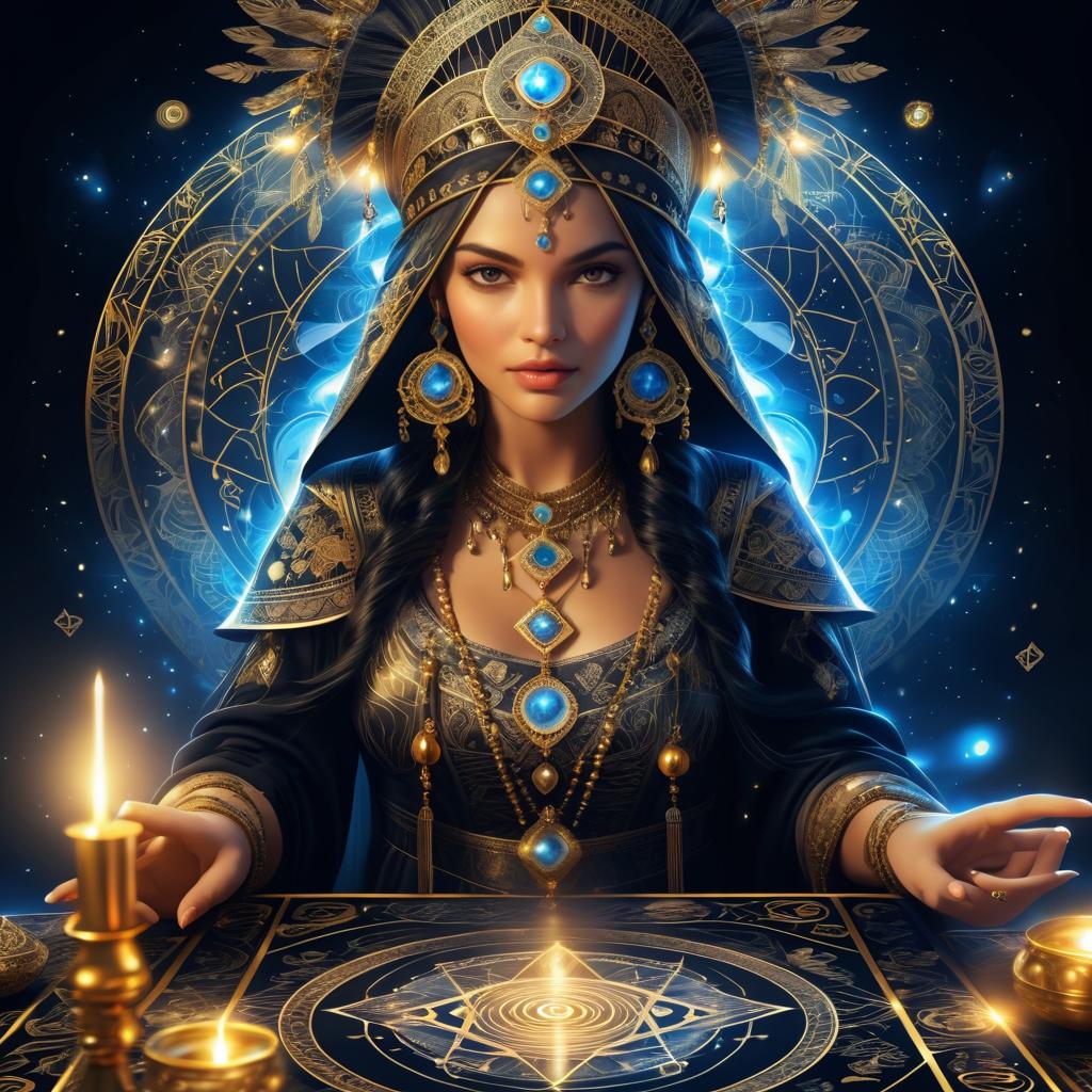 Mystical Fortune Teller in Neo-Traditional Art