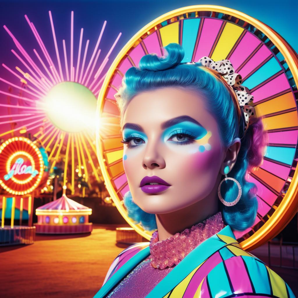 Vibrant Pop Art Circus Fantasy Image