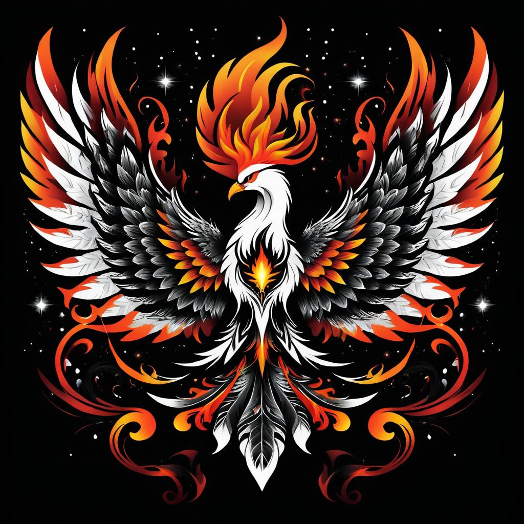 Mythical Phoenix T-Shirt Design Concept