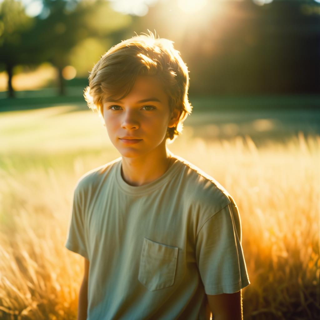 Vintage Portrait of a Teenager in Sunlight