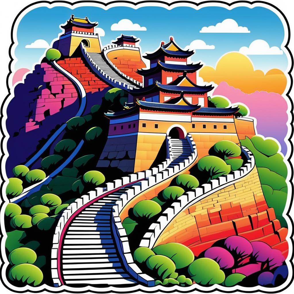 Colorful Disney Pixar Style Great Wall