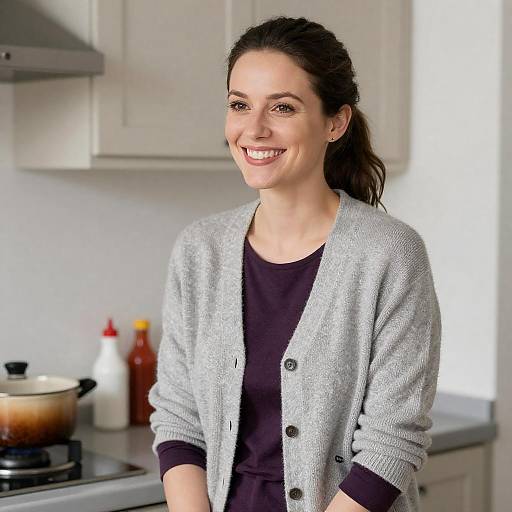 Warm Kitchen Portrait of Smiling Woman