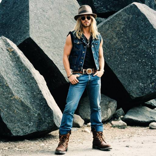 Man in Rock Outfit Standing by Rocks