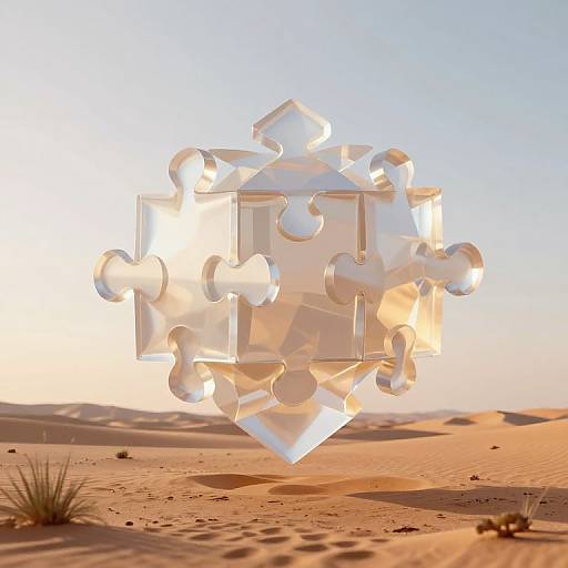 Surreal 3D Floating Puzzle Desert