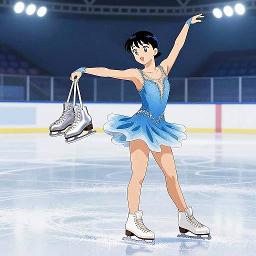 Graceful Skater in Tezuka Style