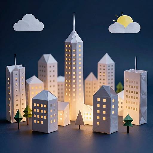 Origami Paper City Transformed Nightly