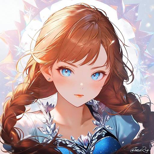 Illustration of Anna (frozen), frozen (disney) in the style of Ryota (ry o ta)