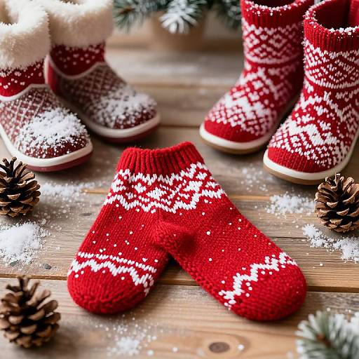 Cozy Winter Socks with Festive Knit