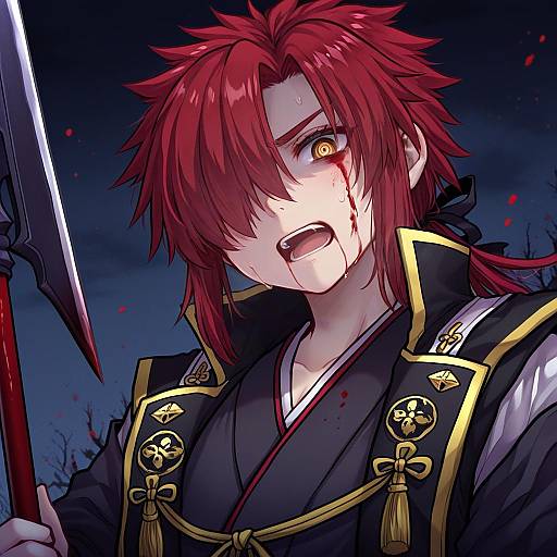 Illustration of Mori nagayoshi (fate), fate (series) in the style of Unime seaflower