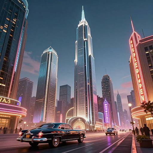 1920s Retro Futurism Cityscape