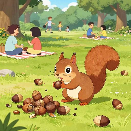 Playful Squirrel's Chaotic Acorn Stash