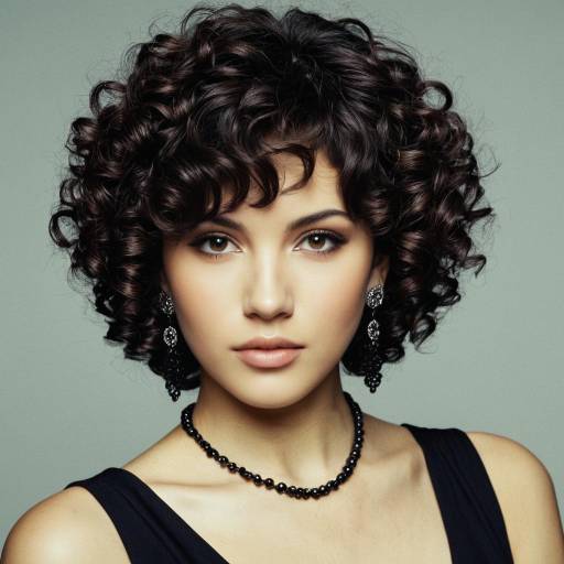 Realistic Curly Short Wig Fashion Portrait