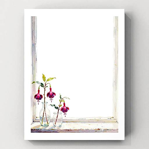 Minimalist Gouache Fuchsia and Gardenias