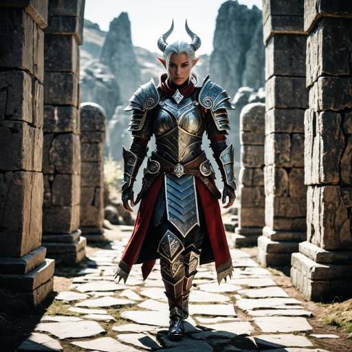 Female Qunari Warrior in Ornate Armor