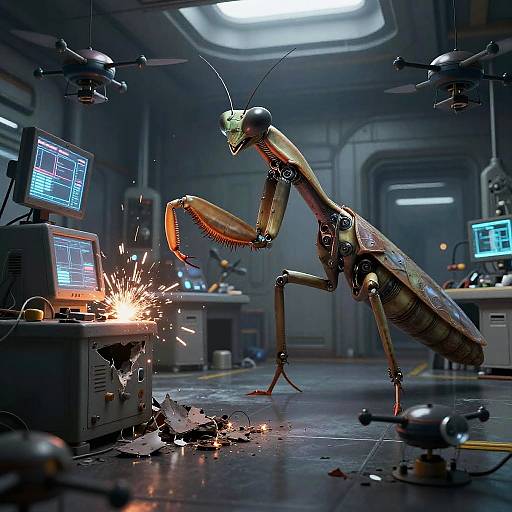 Hyperrealistic Futuristic Derelict Lab