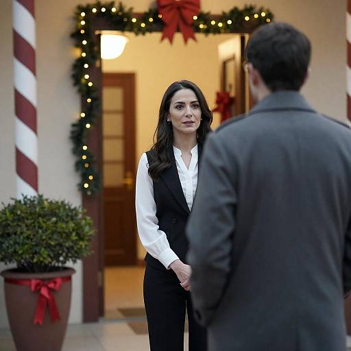 Warmly Lit Holiday Doorway Portrait