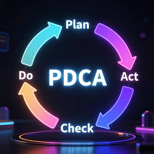 Futuristic PDCA Cycle Flowchart