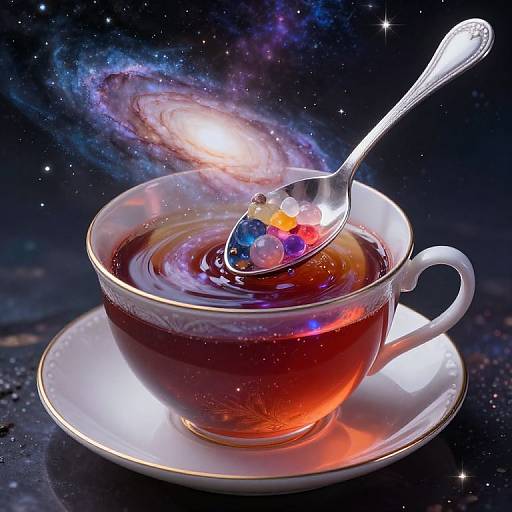 Colossal Spoon Stirring Cosmic Tea Galaxy