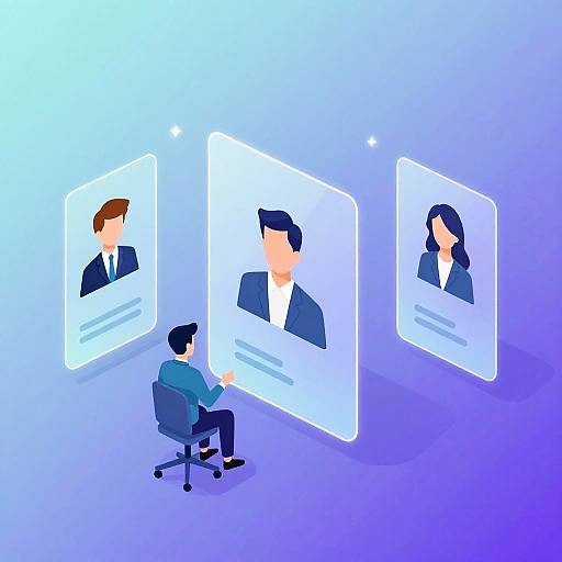 Futuristic Remote Collaboration Illustration