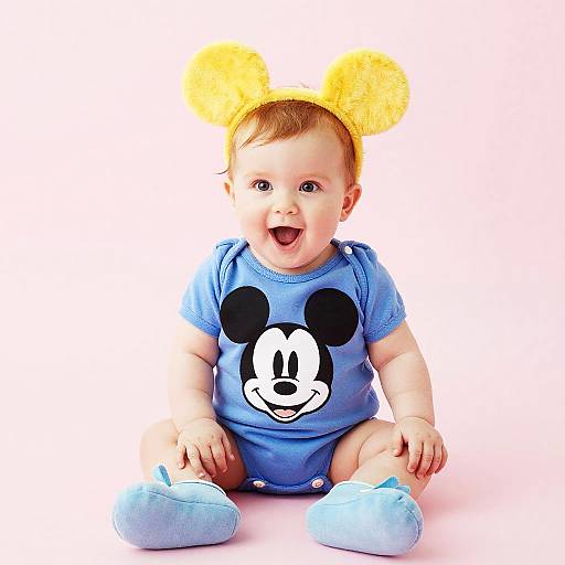Kawaii Infant in Mickey Mouse Outfit