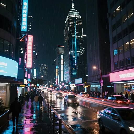 Cyberpunk Neon Cityscape with AR Effects