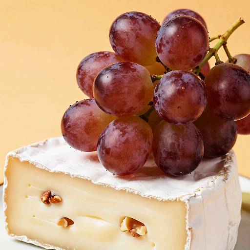 Creamy Cheese with Nuts and Grapes
