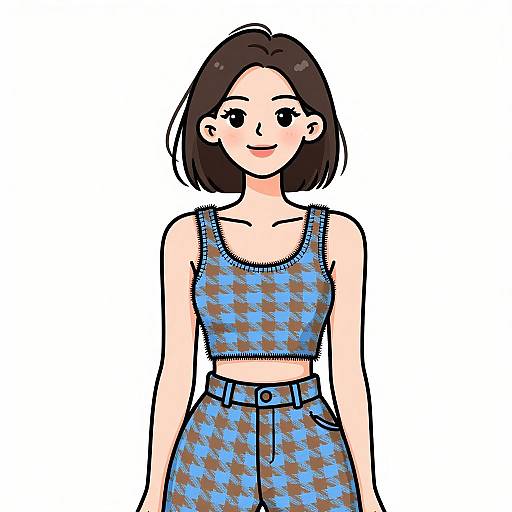 Smiling Woman in Stylish Casual Outfit