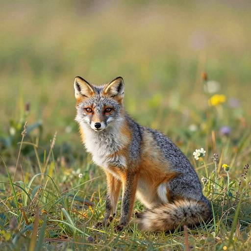Silver Fox in Sunny Monet Meadow