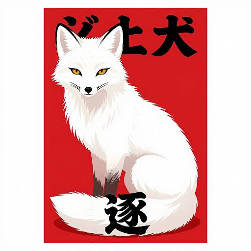 Epic Book Cover: White Fox Illustration