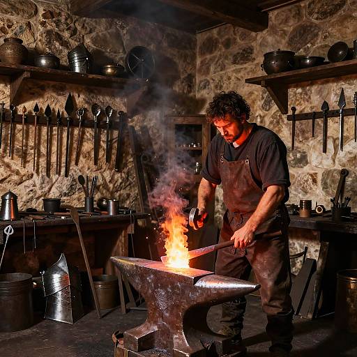 Medieval Blacksmith Workshop Interior