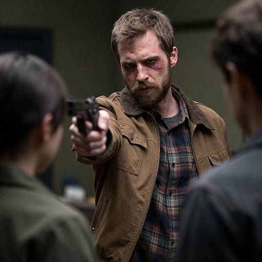 Intense Confrontation in Dim Light