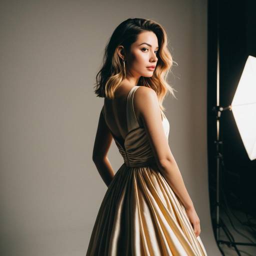 Elegant Silk Gown with Subtle Hairstyle