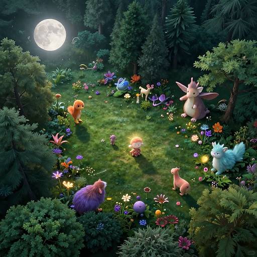 Surreal Forest Moonlight Fantasy