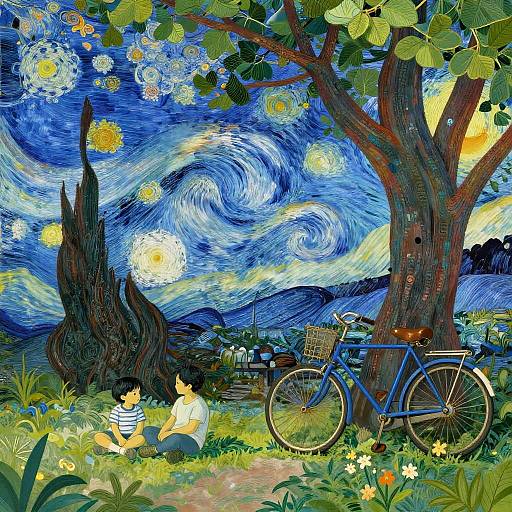 Vibrant digital artwork of Vincent van Gogh's 