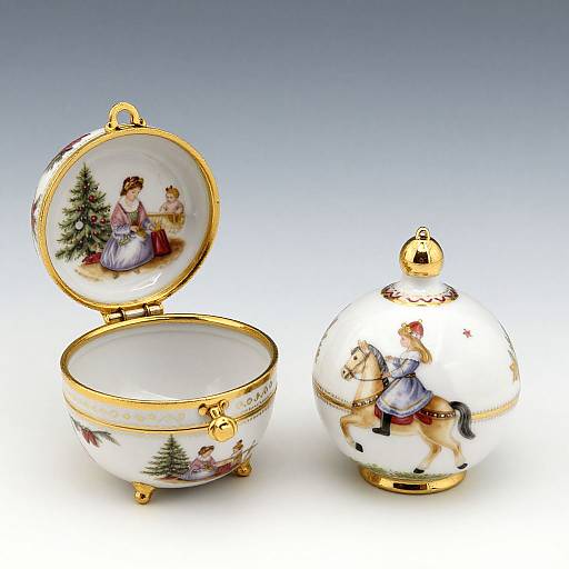 Ornate Spode and Lenox Christmas Trinkets