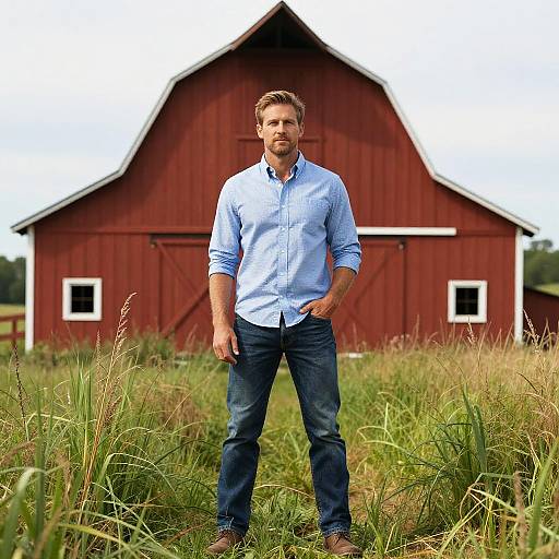 Confident Man by Rustic Red Barn