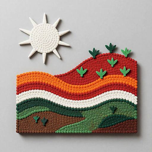 Postmodern Fiberglass Abstract Landscape