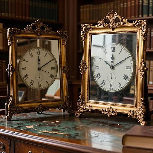 Vintage Library Mirrors Reflecting Time