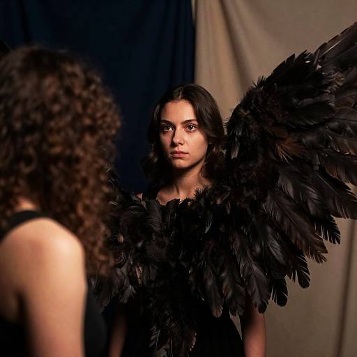 Mystical Encounter with Feathered Wings