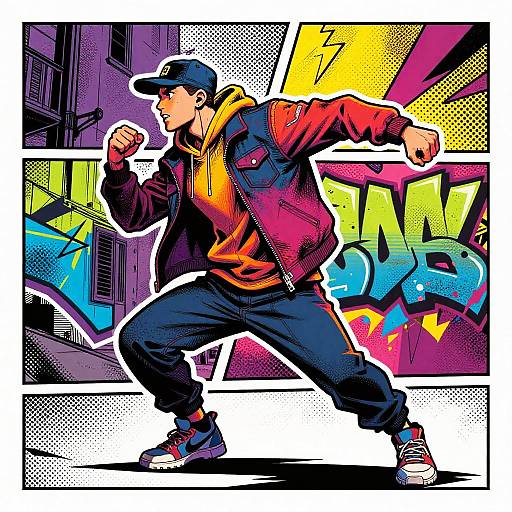 Dynamic Comic Style Street Dancer