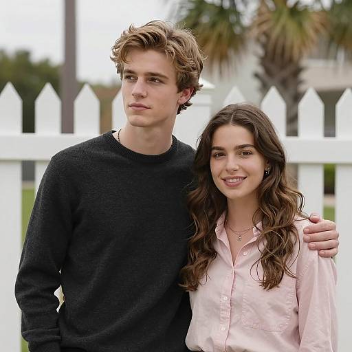 Casual Couple Portrait in Outdoor Setting
