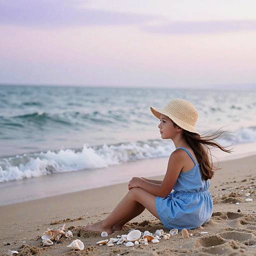 Innocent Beach Portrait of Young Girl