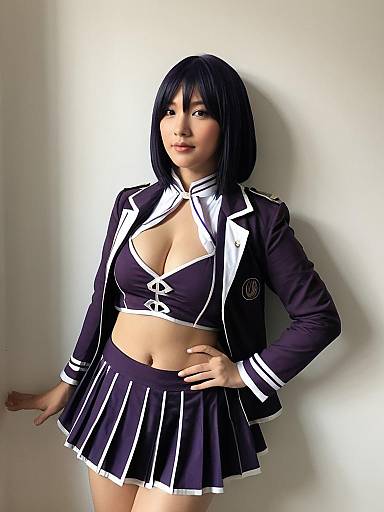 Woman in Yuri Lowell Cosplay Costume