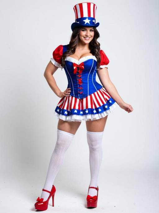 Woman in Female Uncle Sam Costume