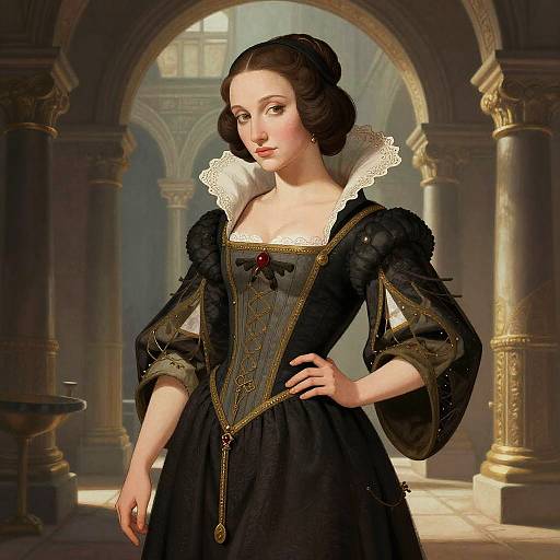 Erotic Renaissance Quantumpunk Woman Illustration