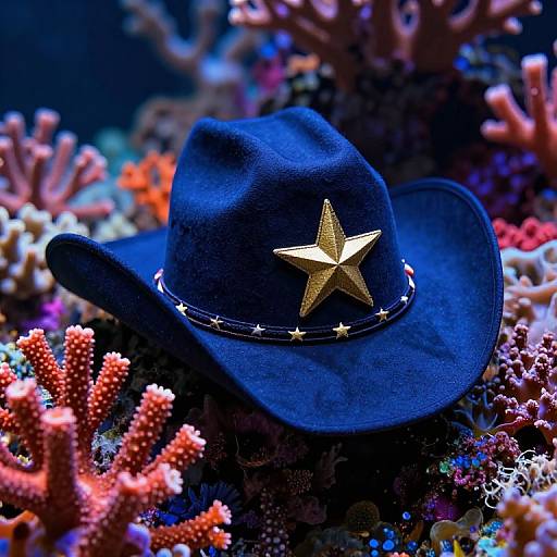 Cinematic Cowboy Hat with Coral