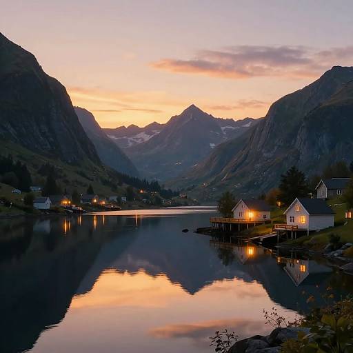 Serene Twilight Valley Cinematic Scene