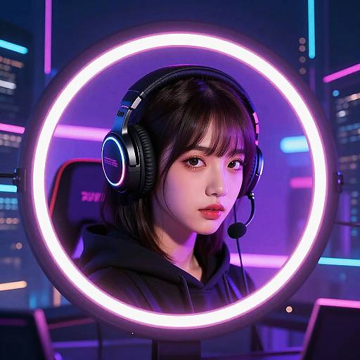 Cyberpunk Gamer Girl Profile Pic